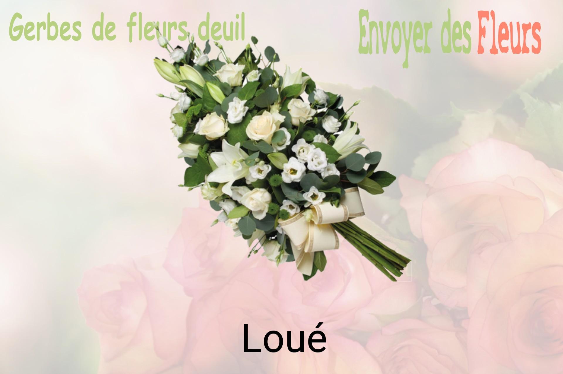 Gerbe de fleurs de deuil livrée à Loué